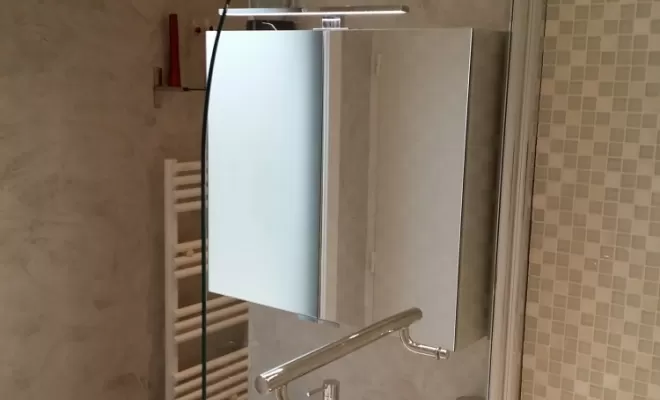 Pose de salle de bain sur mesure avec céramique et double vasque murale beige, Houilles, PROJET CONSTRUCTION